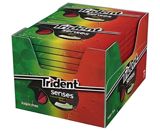 Trident Senses Chicles sin Azúcar con Sabor Tropical hierbabuena berry sandía 23G*12