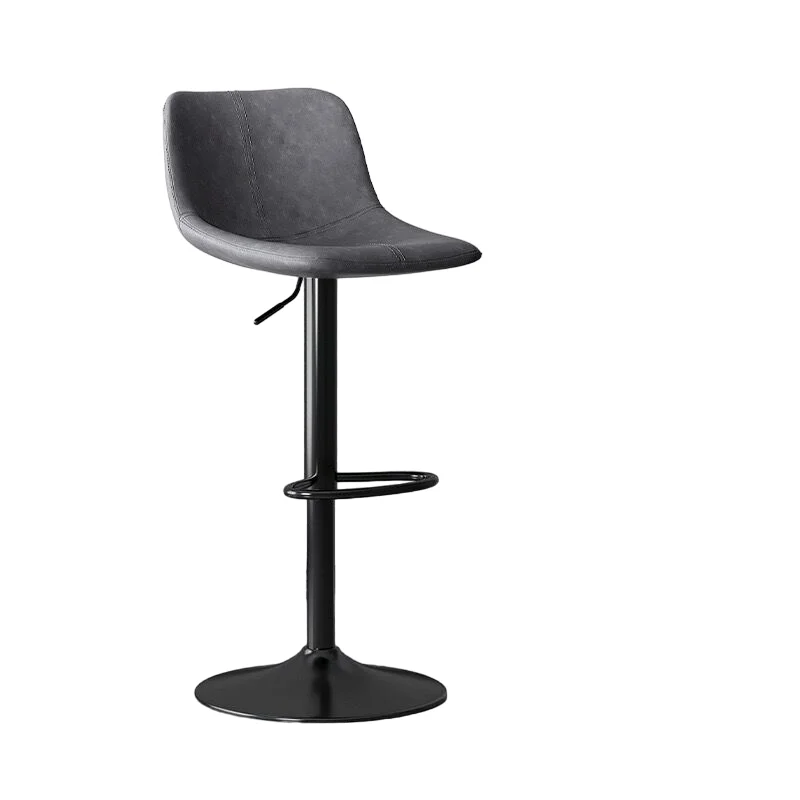 1 cadeira giratória de bar alta ajustável, bANCO de assento nórdico moderno, elevador de mesa frontal com banco alto, encosto moderno, cadeira de bar com pernas de metal estilo nórdico, cadeiras de jantar com perna preta