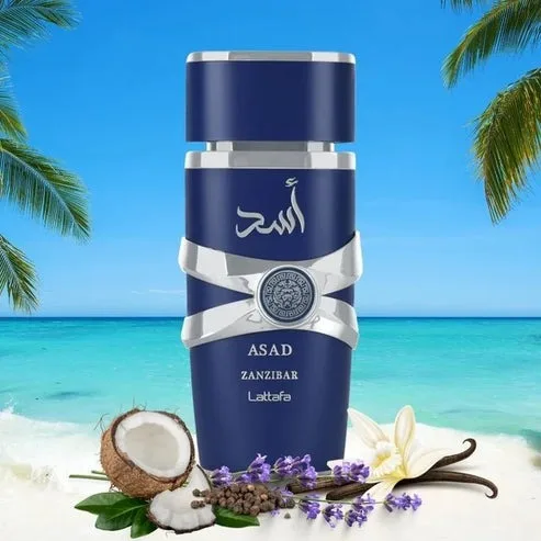 Asad Zanzibar Perfume Arabe Fresco Tropical 100ml De Larga Duración Para Hombre