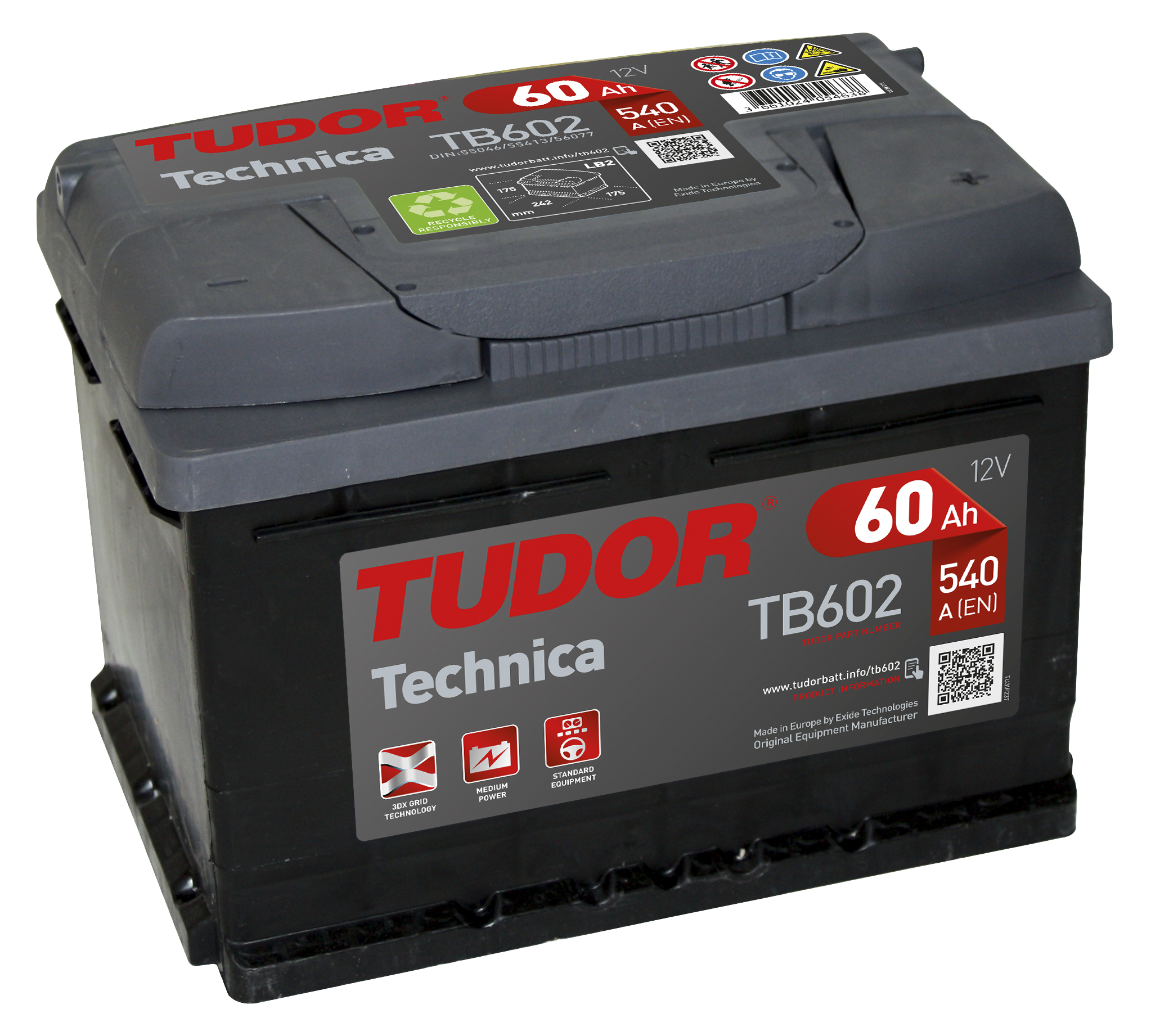 Batería Tudor TB602 60.0 T5 - Alta Calidad