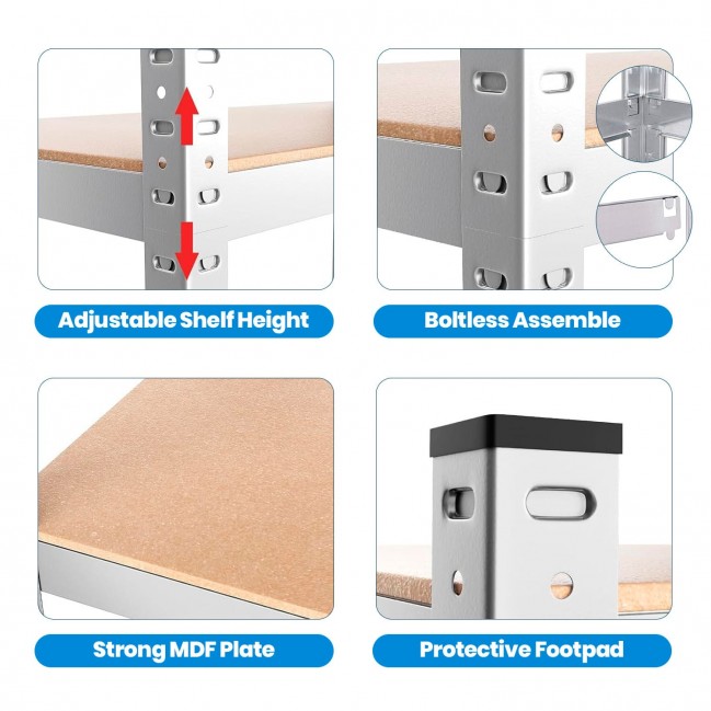 Ediesi, Estanteria Almacenaje, Metalica, 5 baldas ajustables