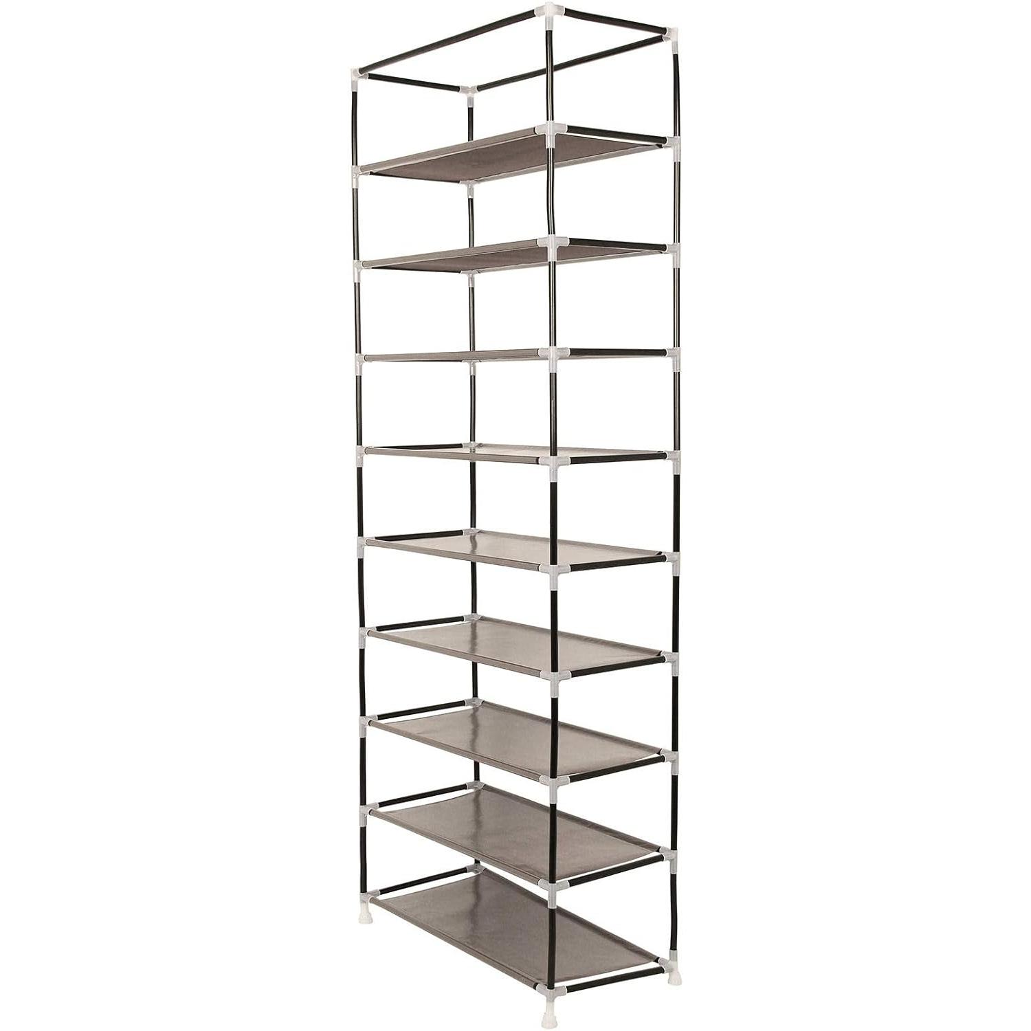 Scarpiera T-loVendo con copertura in tessuto Scaffali a 10 altezze Scaffale per armadio organizer per scarpe