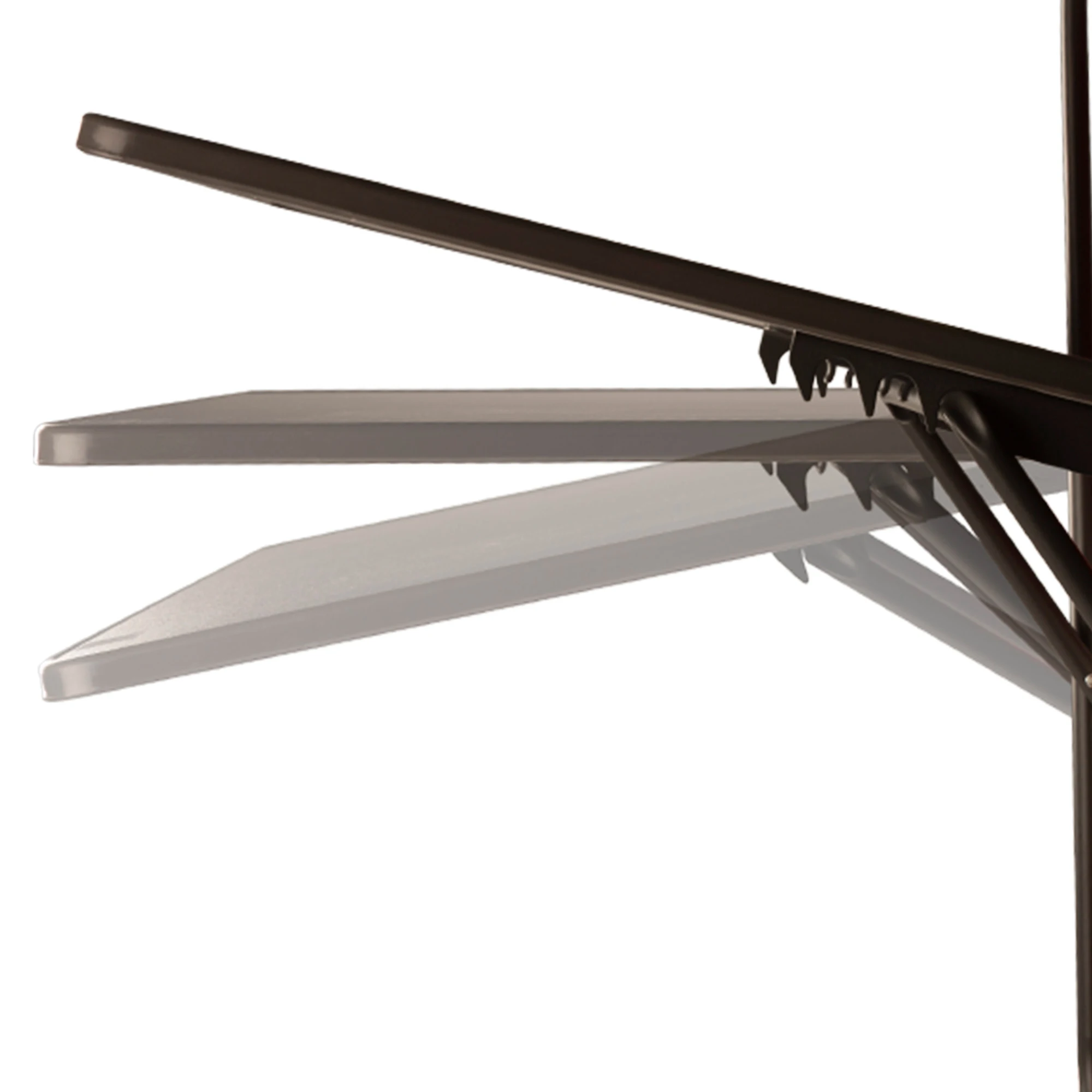 Aktive Tavolo Pieghevole Rettangolare per Balcone Terrazza Ringhiera, Antracite, 60x40x60/67 cm, Altezza Regolabile, Inclinazione 3 Posizioni, Flip Board, Max. 20 kg, acciaio e legno MDF, resistente e durevole, uso individuale