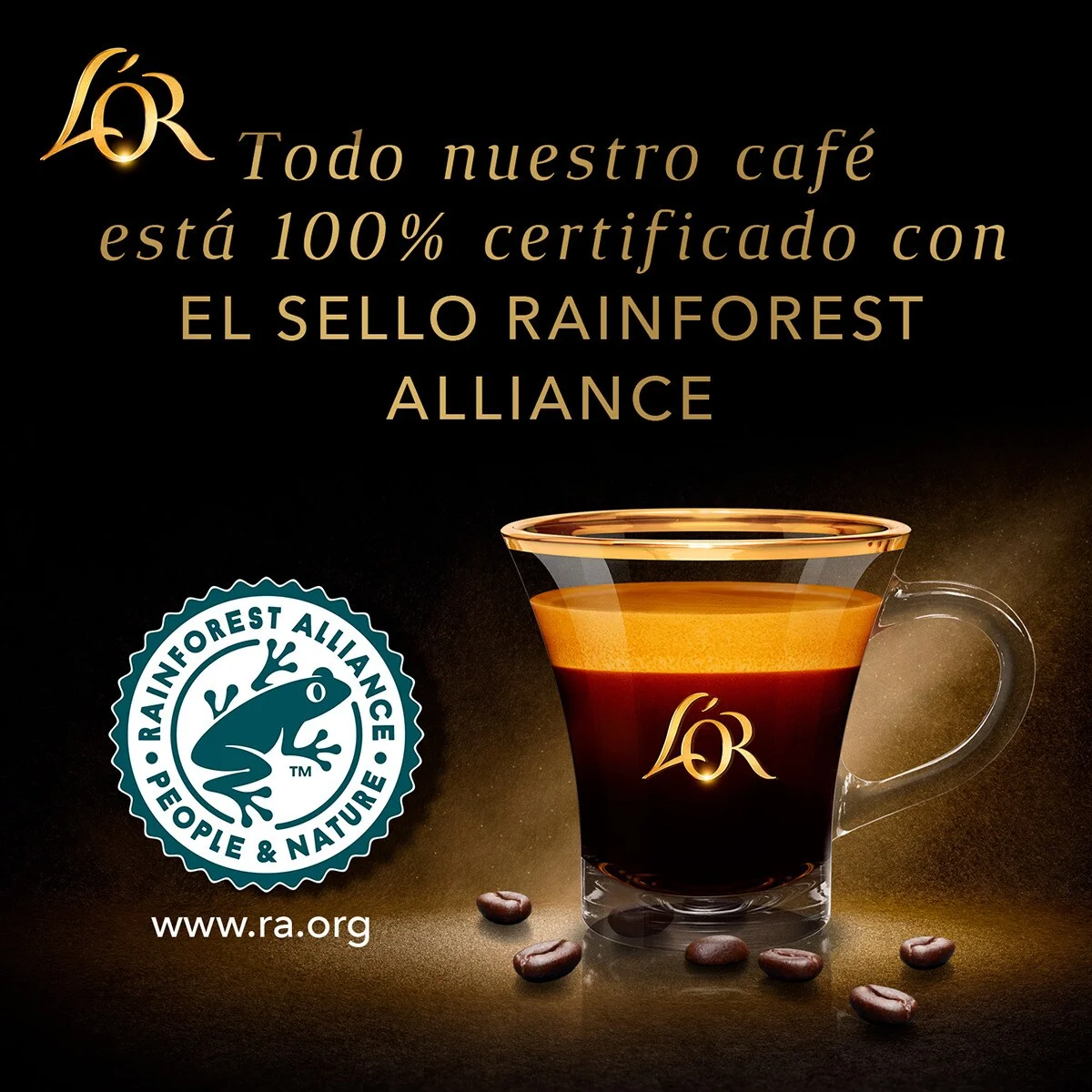 L'OR ESPRESSO café descafeinado Ristretto intensidade 40 cápsulas compatíveis com máquinas Nespresso