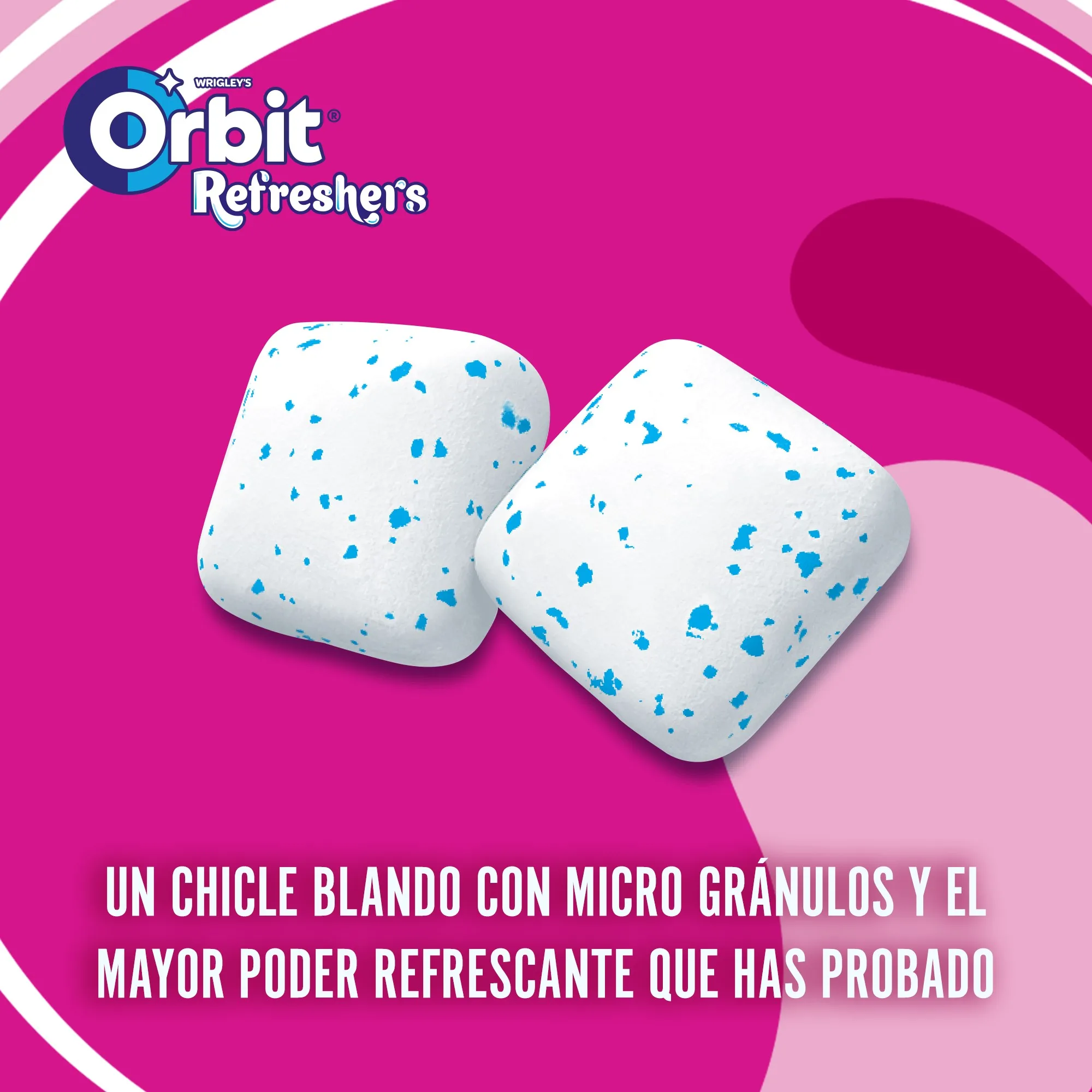 Orbit Refreshers, Chicles Sin Azúcar Bubblemint en Formato Gragea, 6 Botes x 30 Unidades