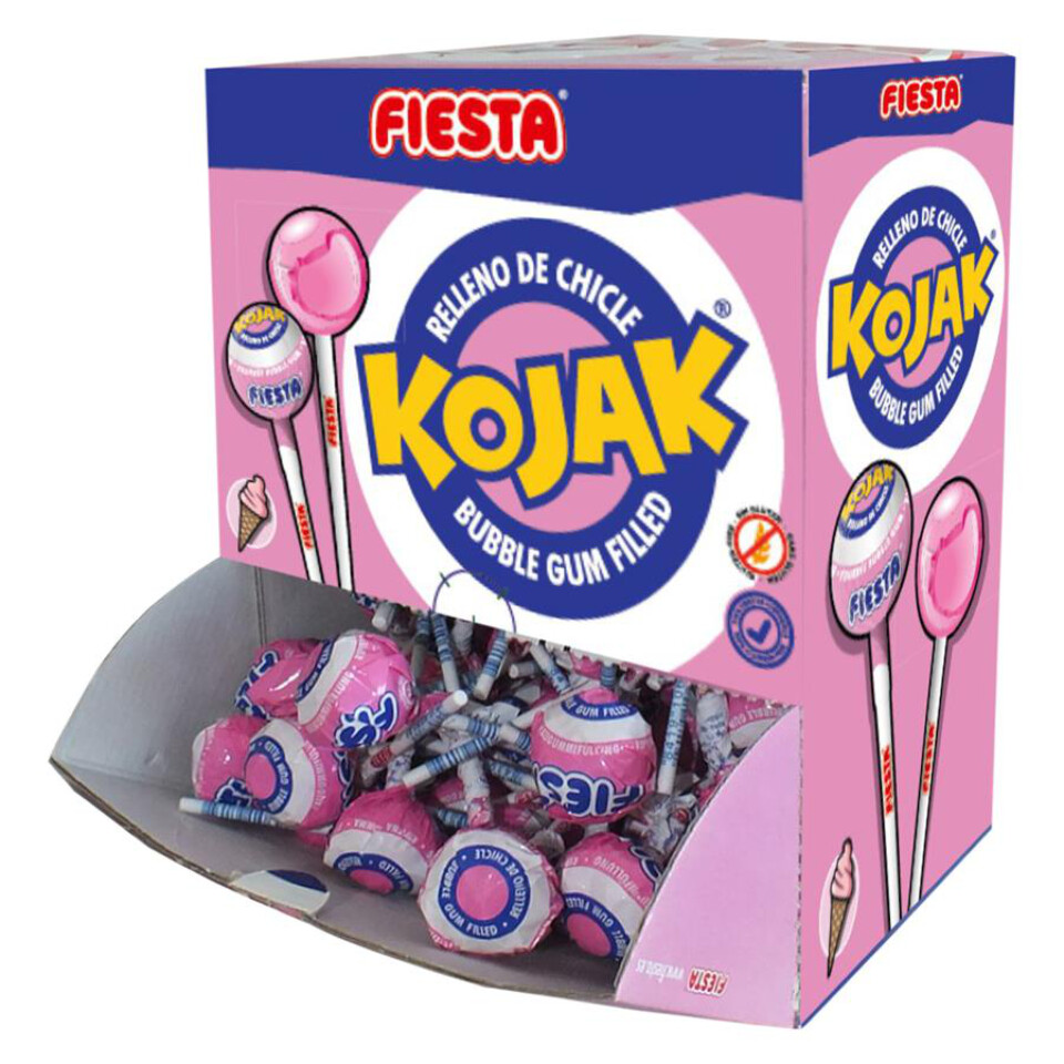 Fiesta CHUPA CHUPS KOJAK HELADO Clásicos con Chicle y Sabor, 100 Unidades