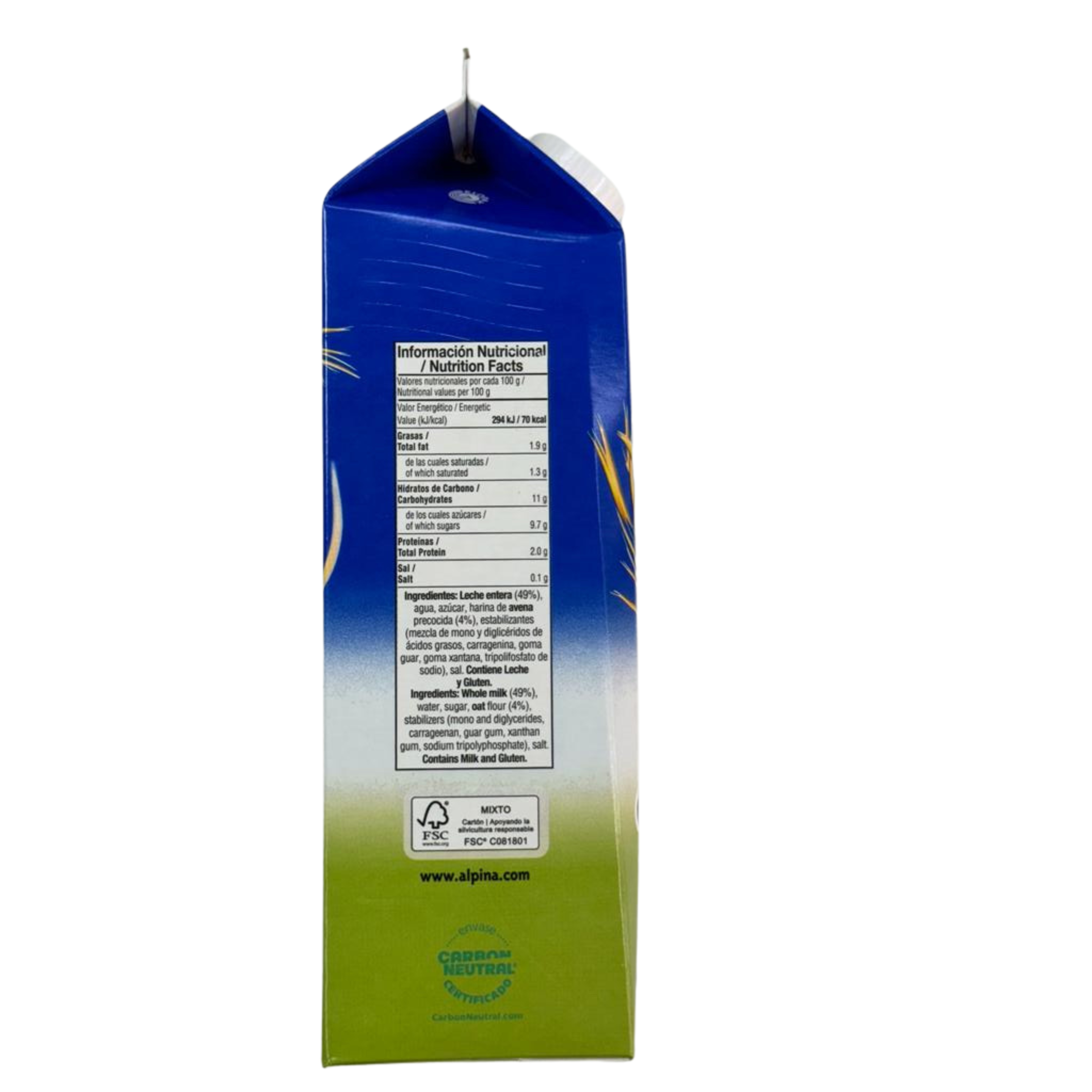 ALPENA AVENA SMOOTHIE BEBIDA ORIGINAL SABOR ÚNICO . ALTA CALIDAD. UNIÓN EUROPEA