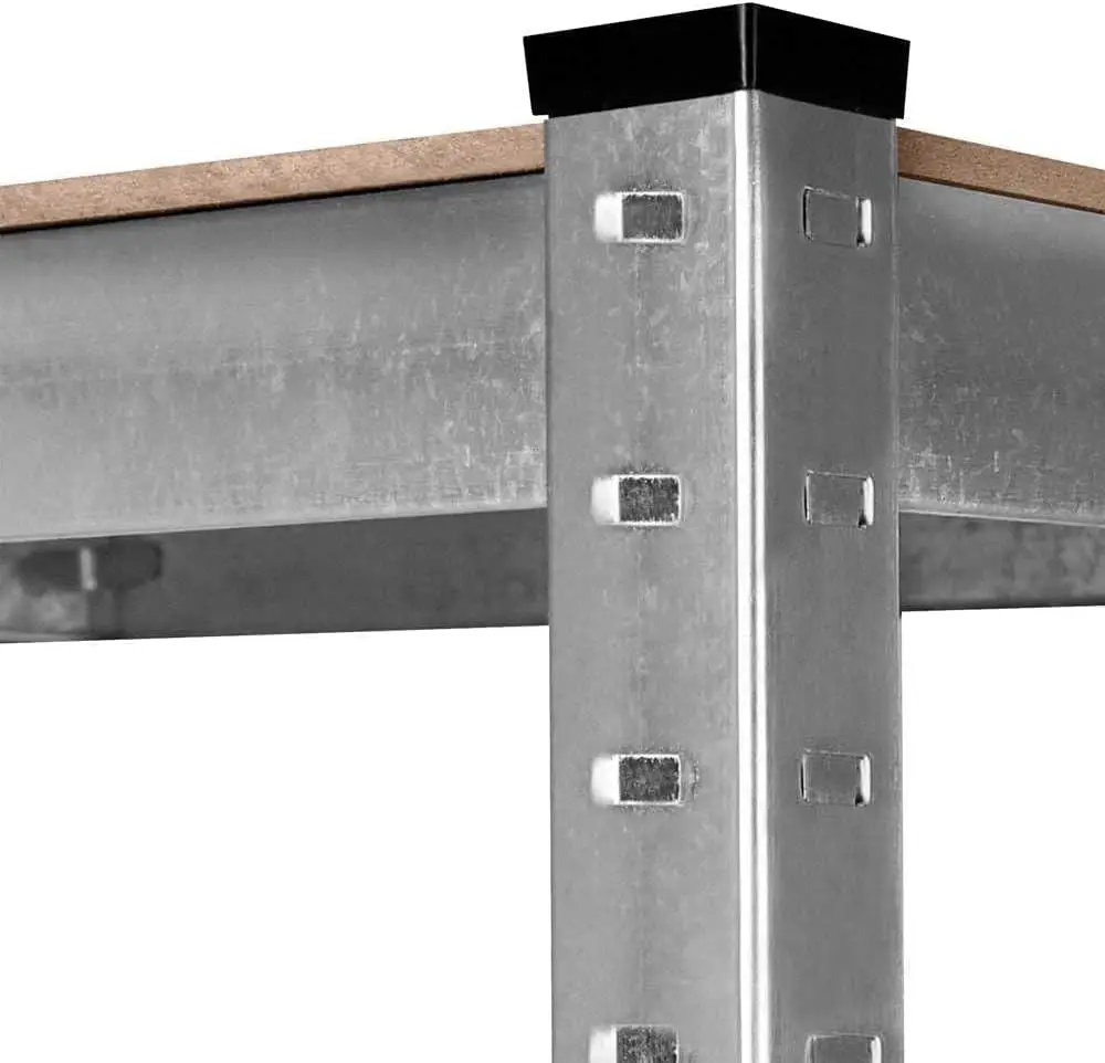 T-LoVendo Scaffale in Metallo in Acciaio Zincato + 5 Ripiani in MDF, 180 x 90 x 40 cm, Modulare, Ripiani Regolabili, Magazzino, Garage