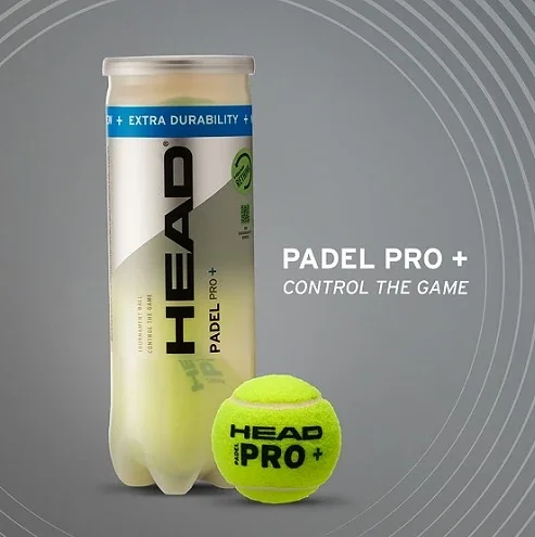 HEAD PRO + Pelotas de Pádel - Varios formatos AHORRO: 3 Botes, 6 Botes, 12 Botes, Cajón de 24 Botes de 3 Pelotas de Pádel Presurizadas