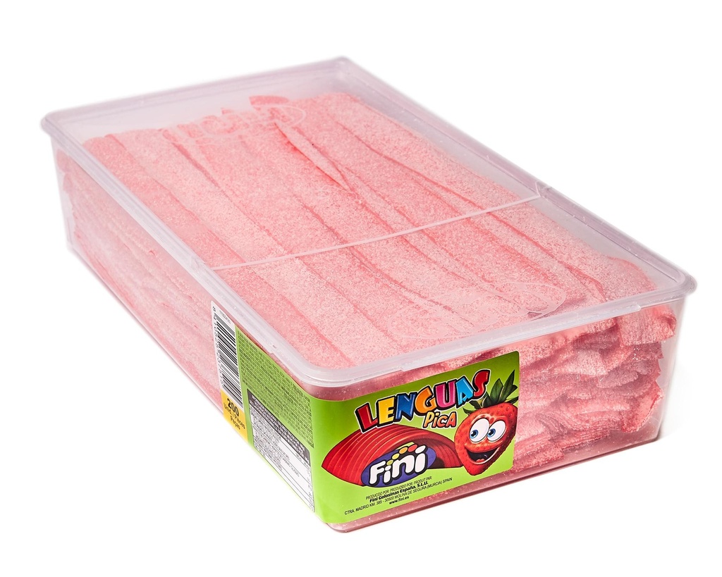 Fini Lenguas de Fresa Pica Pica 200 Unds. Estuche