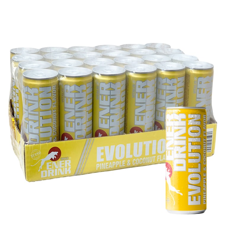Enerdrink evolution bebida energetica Energy sabor Piña coco 250ml caja 24u sabor top mezcla