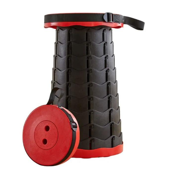 IKLOB® Taburete Plegable Portátil de Segunda Generación, Taburete Telescópico Ligero, Carga120 kG, para Exteriores, Senderismo, Pesca, Barbacoa, Interior, Viajes, Fiestas, Altura Ajustable 6.5-45 cm