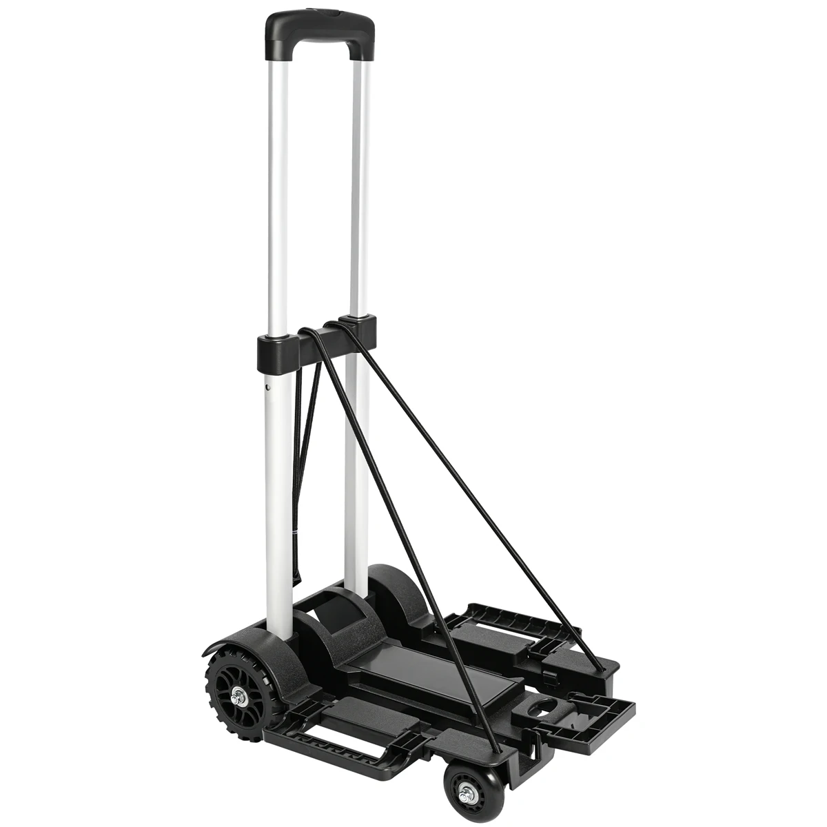 T-LoVendo Carretilla de Mano Portátil Plegable Carro Ligero Equipaje Oficina Hogar con Cuerda de Gancho Elástica Aluminio Compacto Carrito