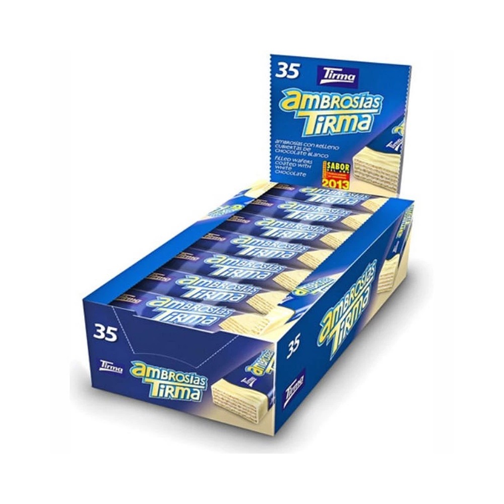 Ambrosia Chocolate blanco Tirma, caja 35 unidades. 8410085422413