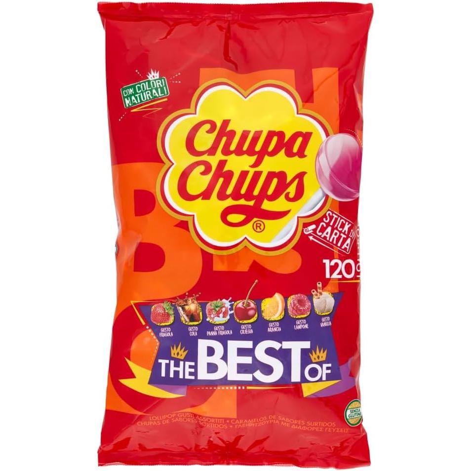 Chupa Chups Original Caramelo con Palo de Sabores Variados 120 x 12g