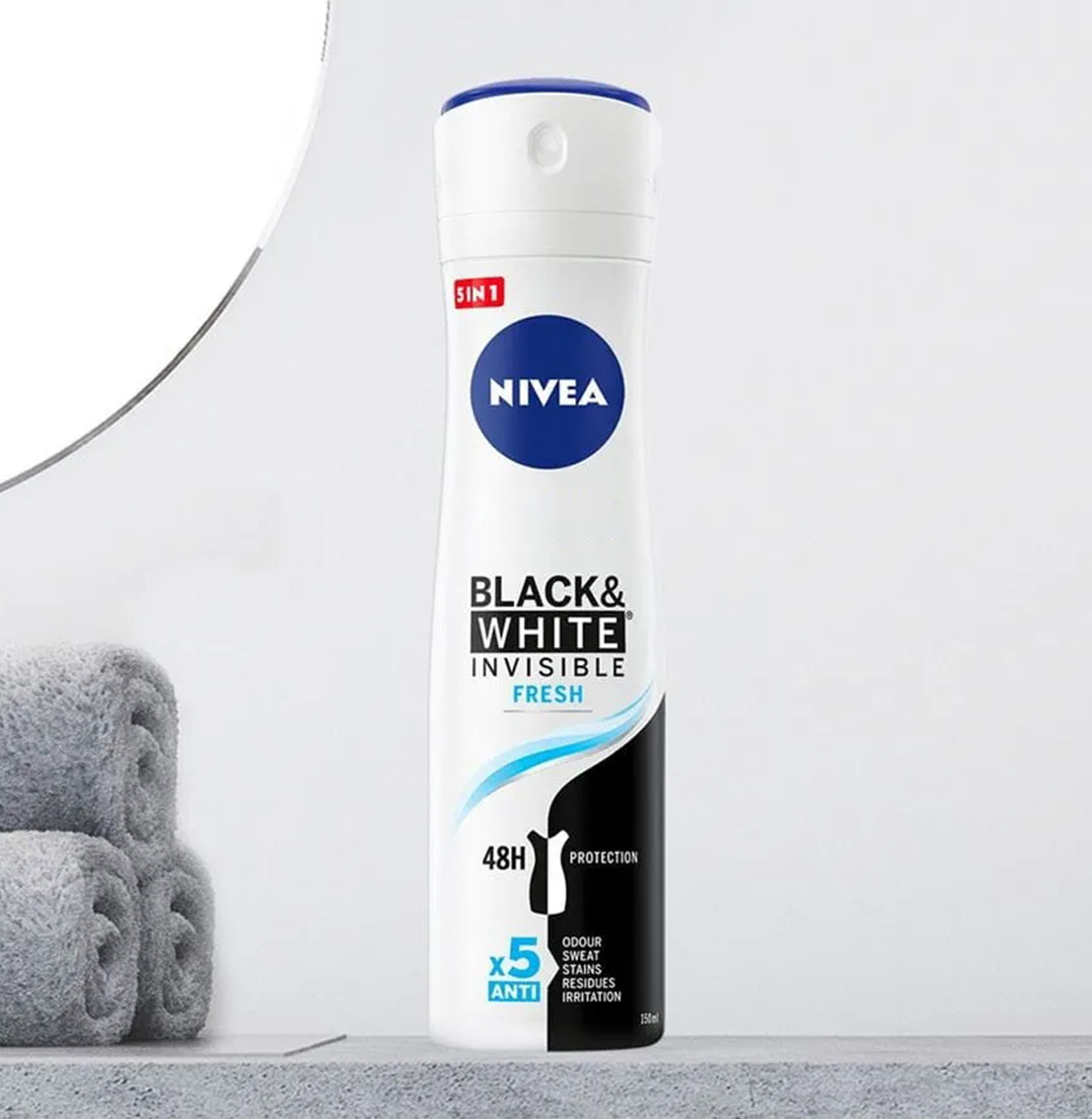 NIVEA Savings Pack - Desodorizante Spray Fresh Invisível Preto & Branco 200ml x 6 unidades