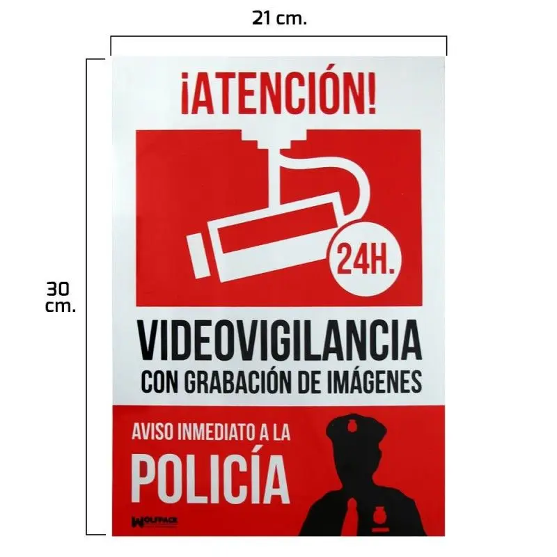 Wolfpack Cartel Alarma Conectada Aviso a Policia 30x21 - Guantes de Seguridad