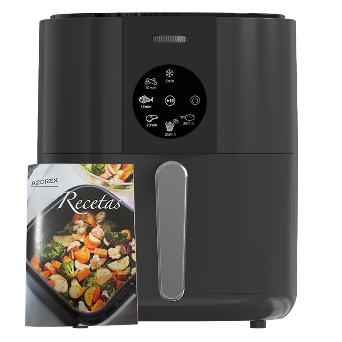 Freidora de Aire 5,5L 1350W con Pantalla táctil 6 programas 80-200 Negro