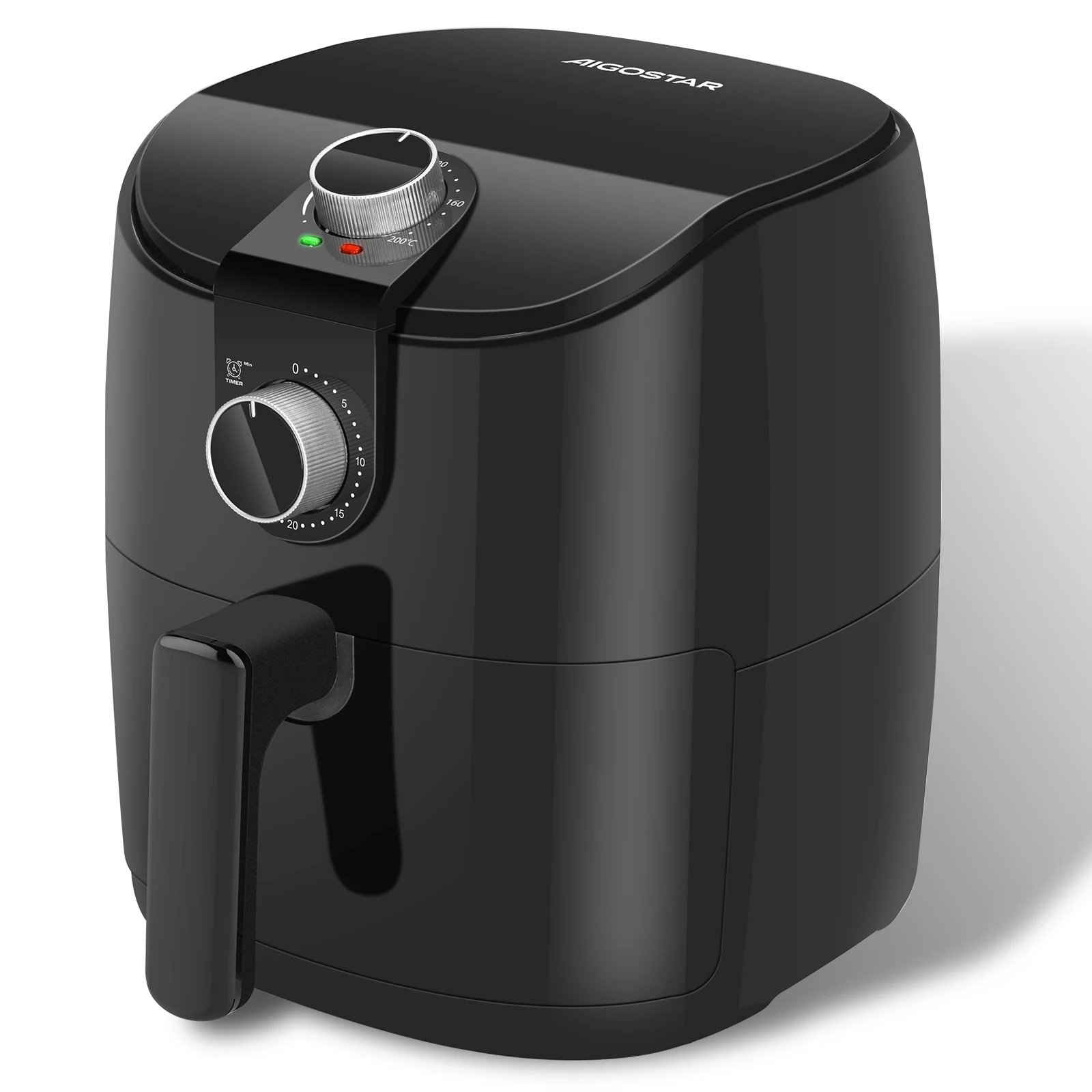 Friggitrice ad aria AIGOSTAR 4L, tempo e temperatura regolabili, griglia antiaderente staccabile, 1500W.