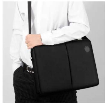 Valigia da mano Prowalk nera per laptop da 15,6 pollici o borsa per computer o tablet fino a 39,62 cm per uomo o donna per l'uso quotidiano per documenti e accessori da ufficio, una borsa elegante e casual per PC da gioco