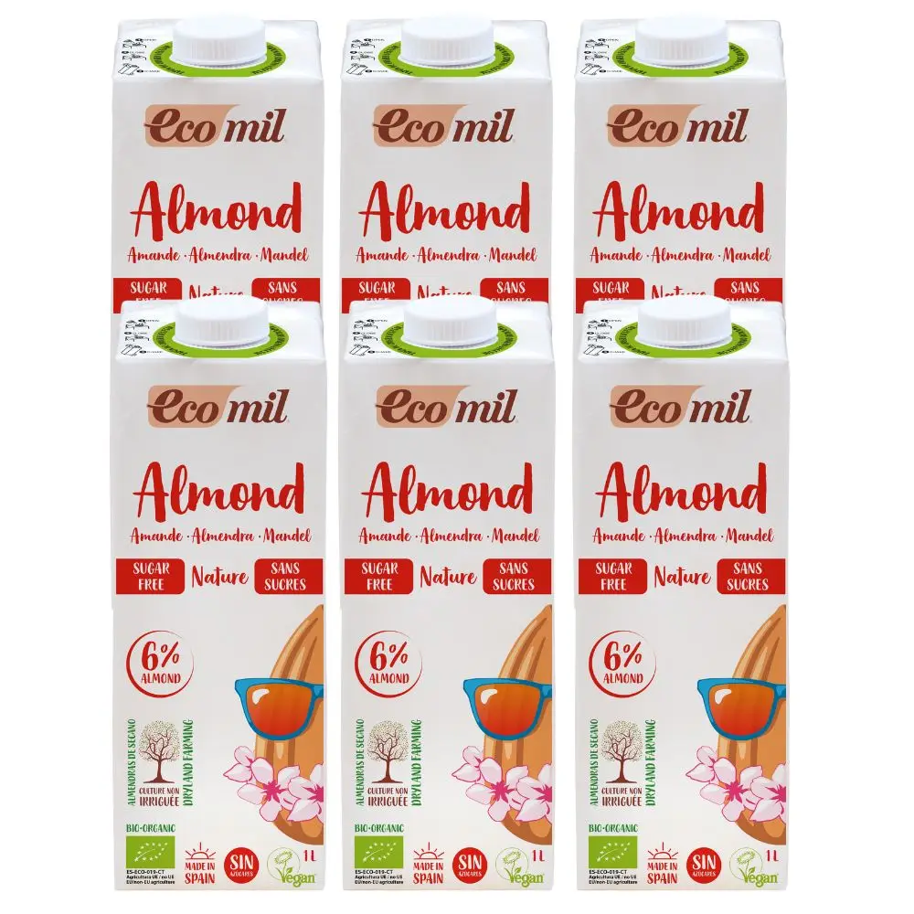 Pack 6x Bebida de Almendra Ecológica Nature 1l Ecomil