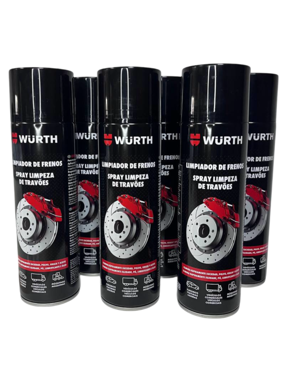 6 x  Limpiador de frenos en Spray Wurth 500 ml  (6 unidades)