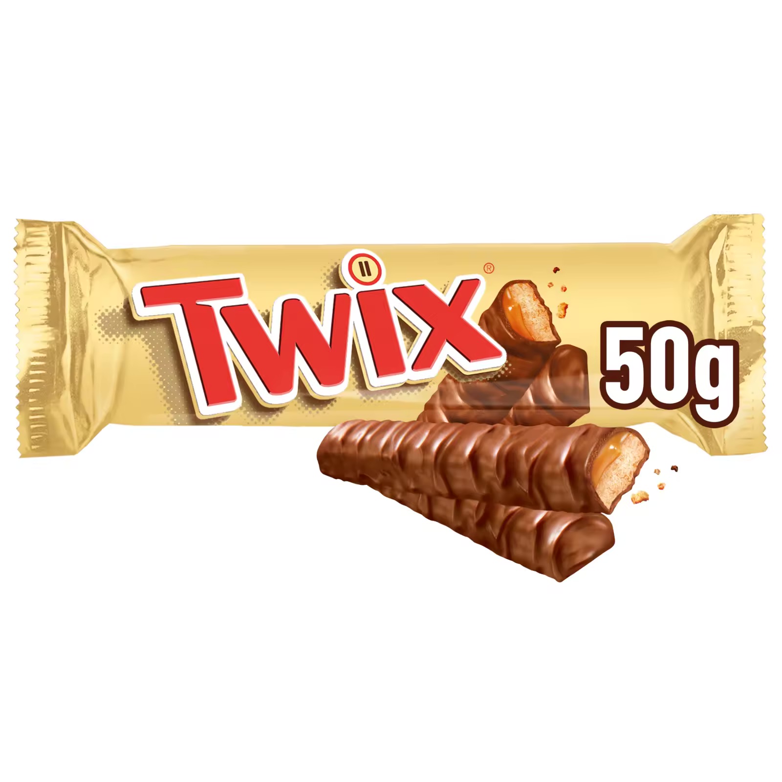 Chocolatina Twix con Galleta crujiente y suave caramelo recubiertos de chocolate con leche - 25x50g