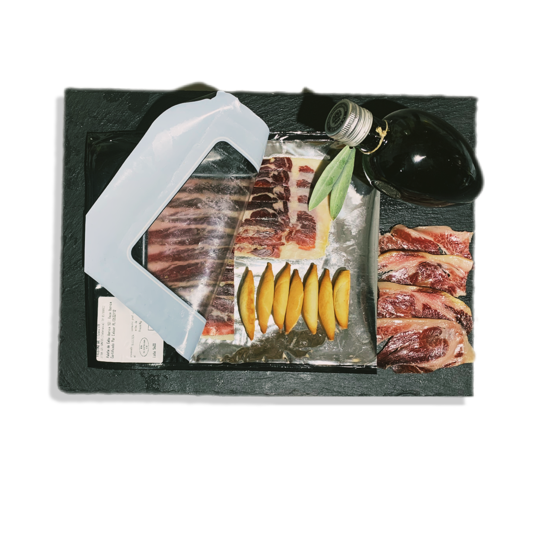 Jamón Ibérico de Cebo - 10 sobres de  100g - Elaboración tradicional - Ibéricos Faustino Gil -