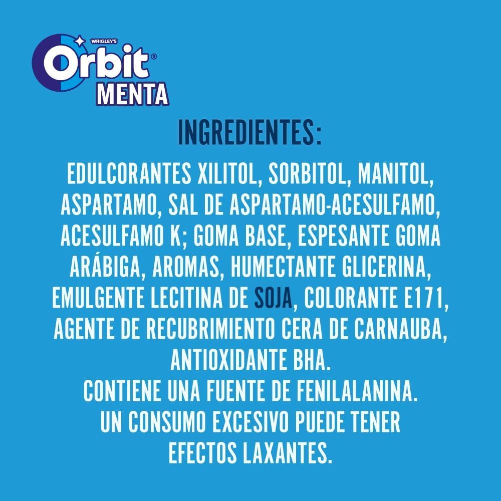 Orbit Chicles - Sin Azúcar - Sabor Menta - Formato Gragea (30 x 10 chicles)