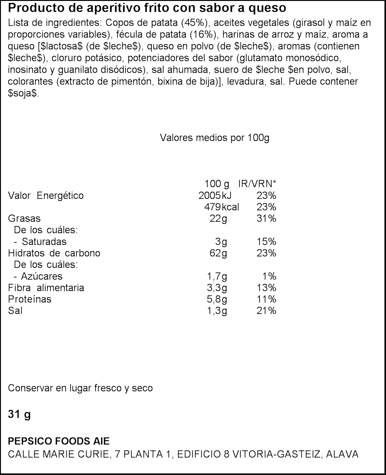 Cheetos pandilla 20 bolsas de  31 gr. Matutano 8410199810236