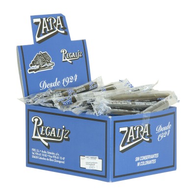 Regaliz Zara Natural - 100 Barritas - Regaliz Zara Fire Negra