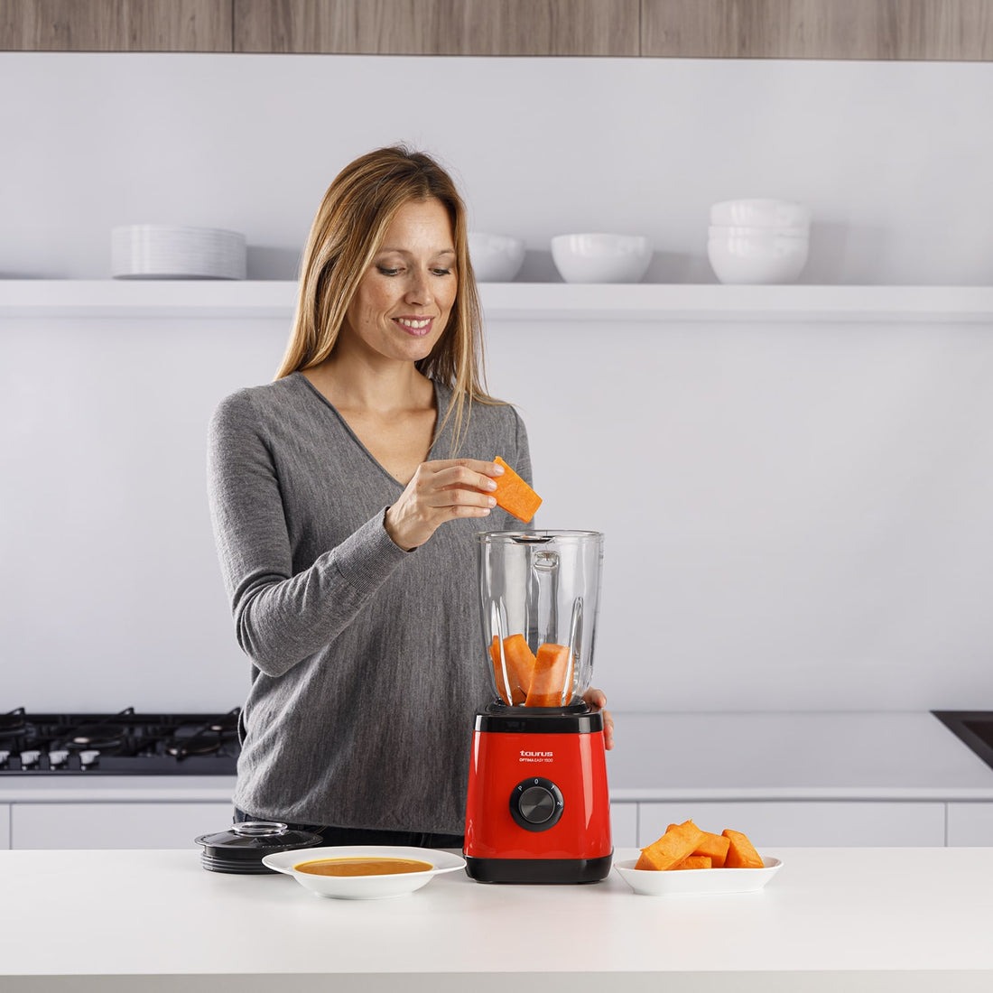 Taurus - Batidora de vaso Optima Easy 1500. Color Negro. Material producto Cristal. Potencia 1.500 W. Longitud del cable 100 cm