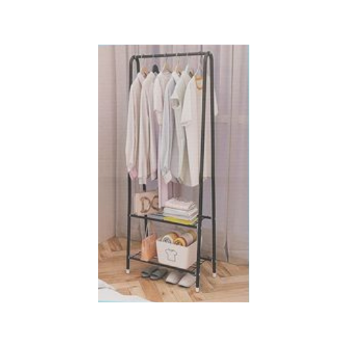 Perchero de Pie/ Tendedero de metal, fácil montaje en blanco y negro