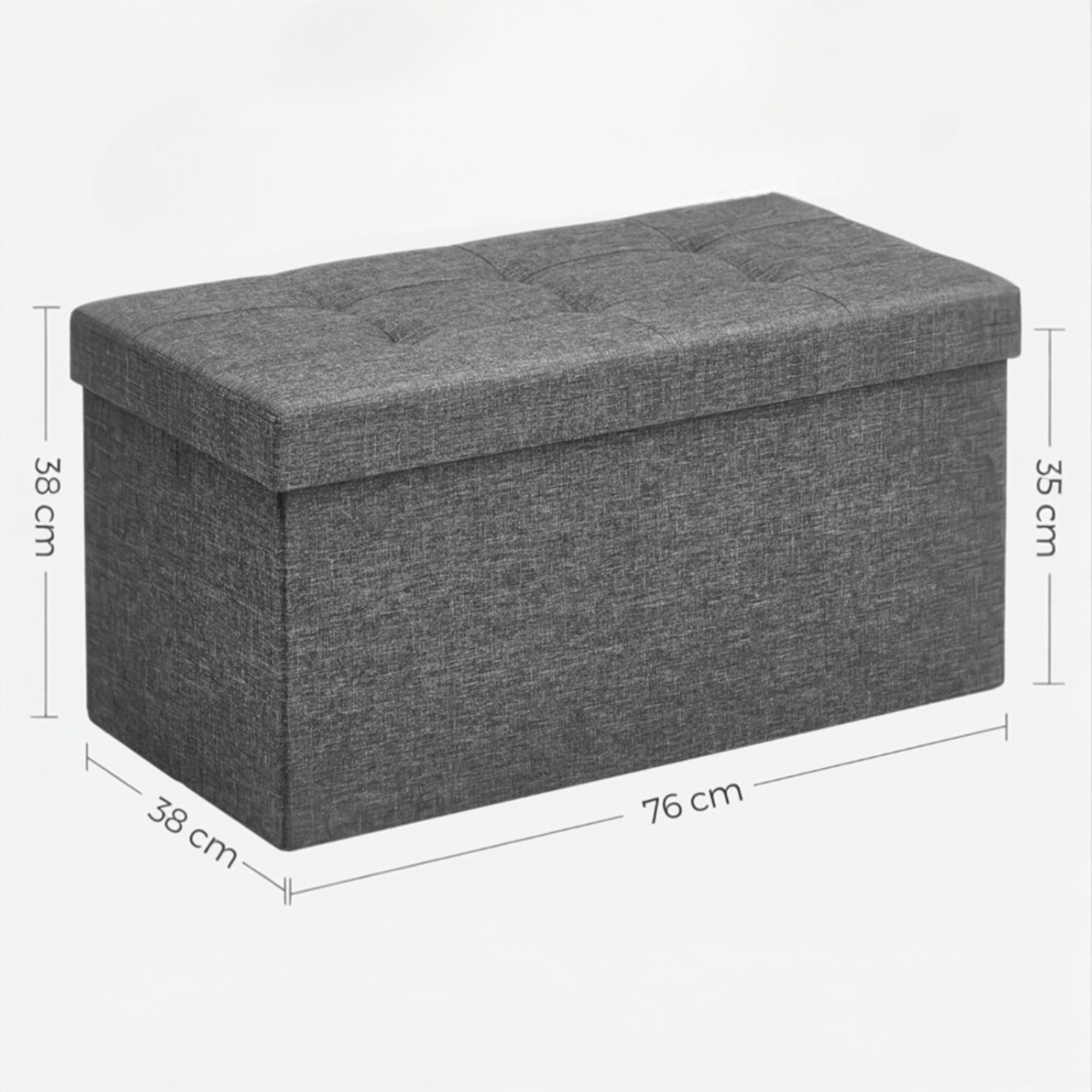 Puff Storage, Folding Storage Trunk, Foorest Stool, Cube Bench, Suporta até 300 kg, para sala de estar, quarto, entrada. Trunk Puff Storage Stool Otomano Linen Stool Seat Footrest (cajon-001 2190 D7)