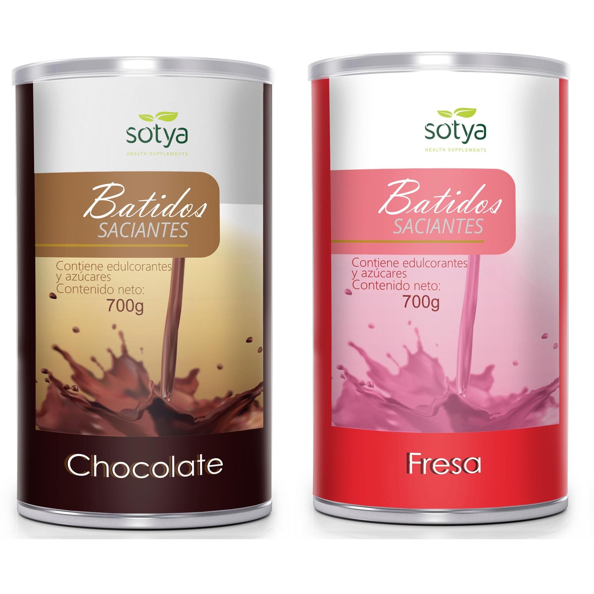 Batidos Saciantes Sotya Chocolate y Fresa Pack Ahorro 2 unds x 700 Gramos