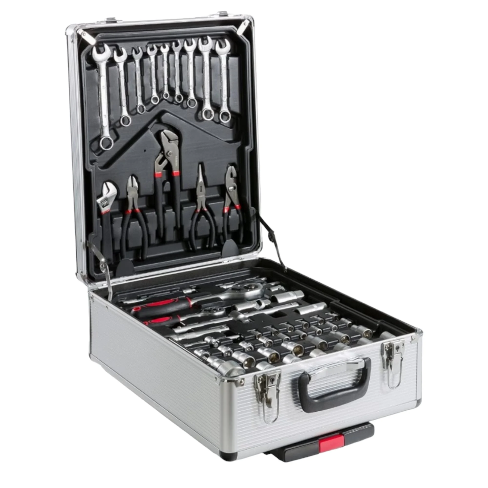 Maletín de Herramientas Profesional 1299 Piezas - Carro con Asa Telescópica y Ruedas, Caja Completa Multinivel para Taller Mecánico y Bricolaje, Organización Superior - Negro (H002 2590 7990 H6)
