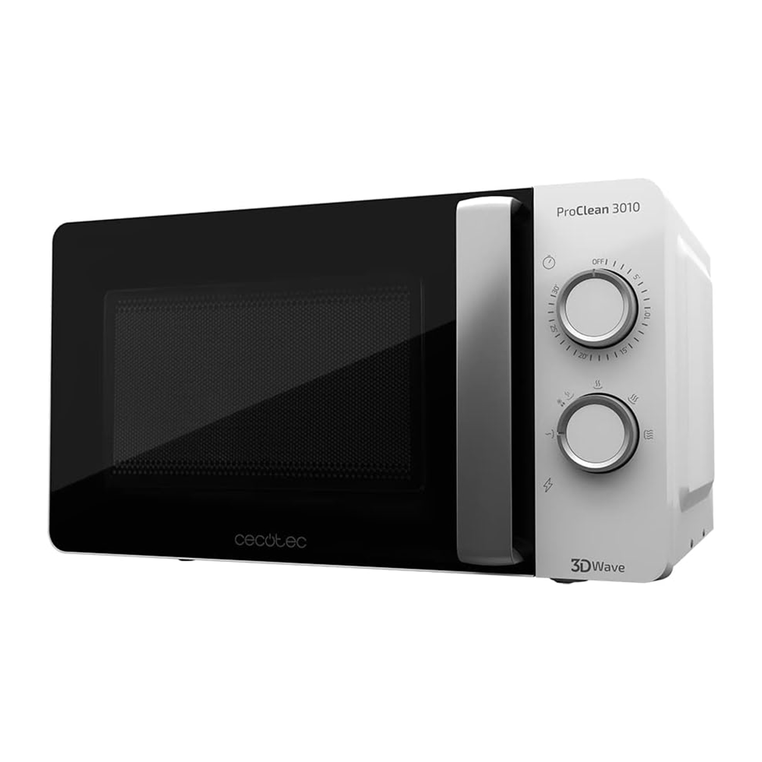 Cecotec proclean 3010 microondas 20l 700w - revestimiento ready2clean - tecnologia 3dwave - temporizador 30min - 6 niveles de potencia - modo descongelacion