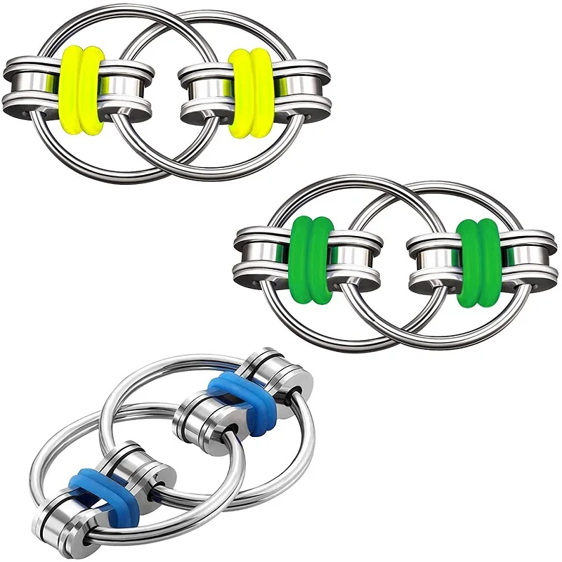 Decompression Chain Bicycle Chain Anti-stress Key Ring Hand Spinner Finger Fidget Autisme Autismo Flipo Flip Anxiety Antistress