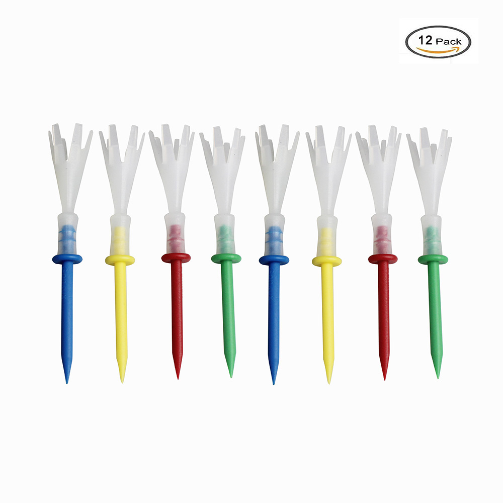 CRESTGOLF หลายสีพลาสติก Tees กอล์ฟ 3-1/4 นิ้ว Tees กอล์ฟ 3.25 ''Tee 4 หลาอุปกรณ์กอล์ฟ 12 ชิ้น/ล็อต