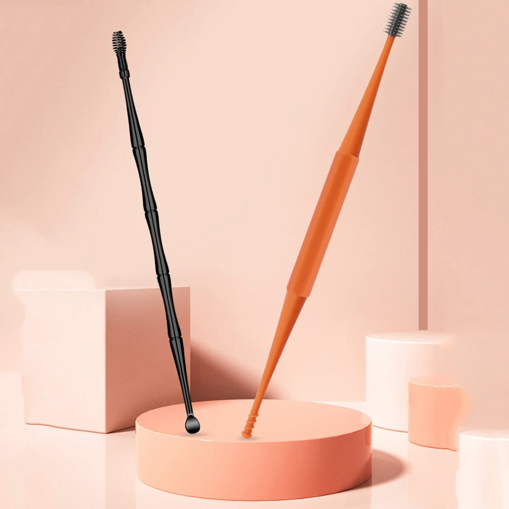 1 zestaw wosku z uszu narzędzie do usuwania czyszczenie uszu Sticks Earpick Remover silikonowy patyczek do uszu podwójna głowica do czyszczenia uszu 360 ° spiralny wacik