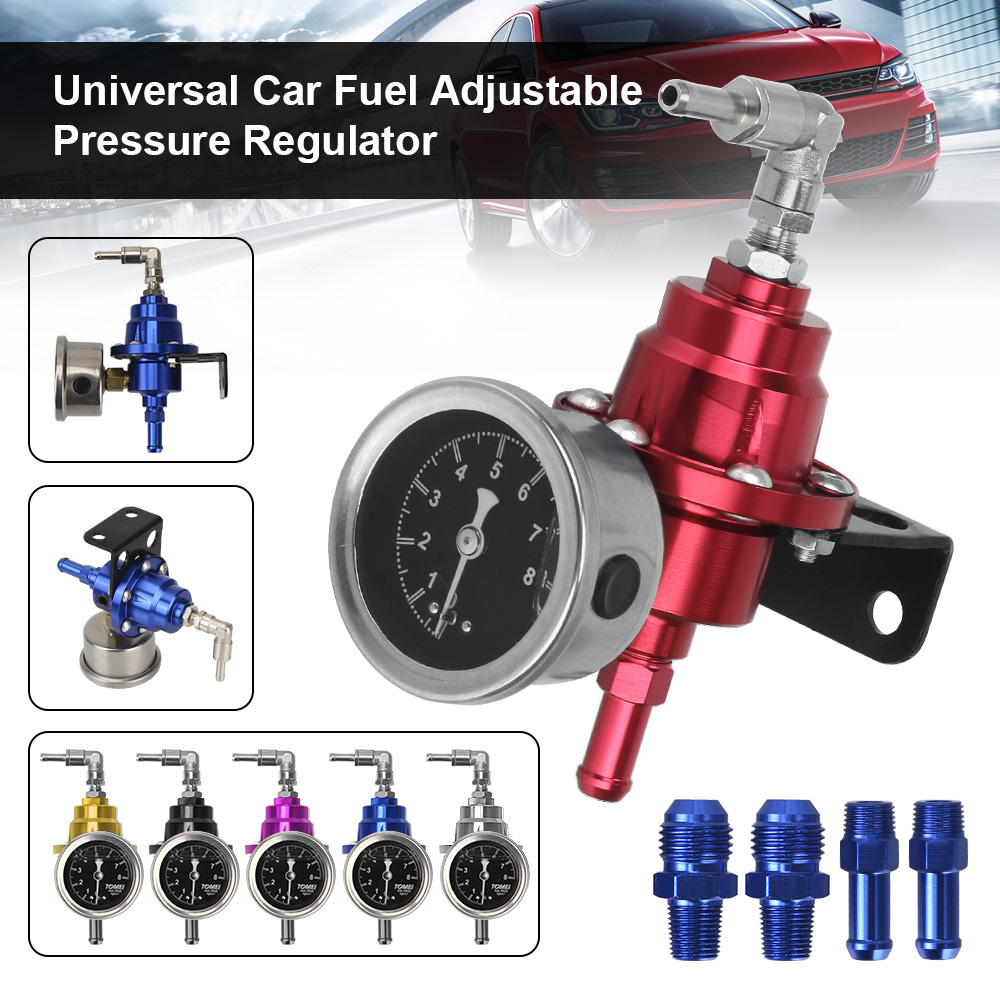 Ajustável Regulador De Pressão De Combustível Acessórios Do Carro Veículo Refitting combustível Supercharger Alumínio Universal com Kit Gauge