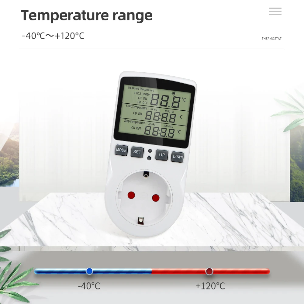 Timer Steckdose Thermostat Digitale Temperatur Controller EU Stecker Outlet Mit Timer Schalter Heizung Kühlung AC 110V ~ 230V