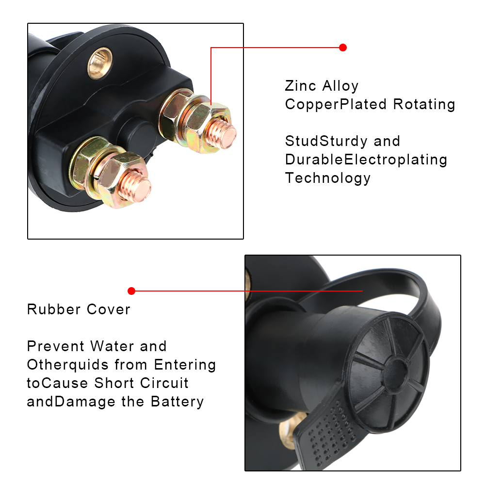 24V 400A Auto Battery Disconnect Switch Power Isolator Cut Off Kill Control Car Accessories Universal For Truck Boat Marine ATV