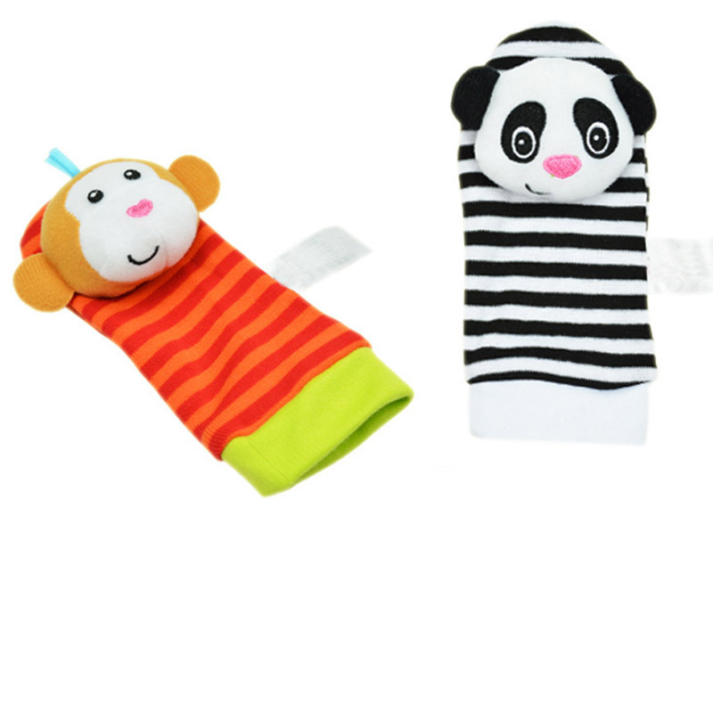 0-12 Months Baby Rattles Cartoon Baby Toys Children Infant Newborn Toys Soft Plush Sock Baby Rattle Toy Wrist Strap Baby Socks