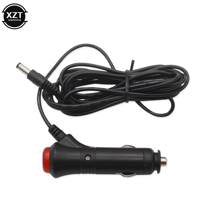 Encendedor de cigarrillos de coche de 12V y 24V, Cable de alimentación Universal con enchufe de 2,1x5,5mm para Monitor GPS de coche, cámara, Cable adaptador de 3M