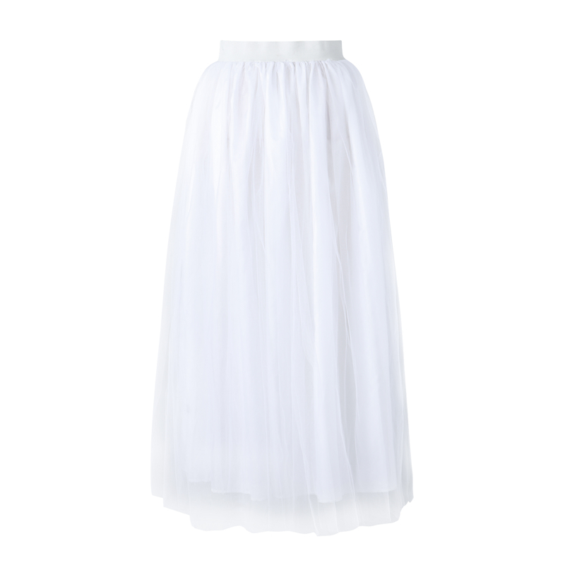 Vrouwen Tutu Lange Rok Voorkant Split Gelaagde Tule Maxi Gezwollen Rokken Vloerlengte Bruiloft Avondje Uit Party Club Kleding