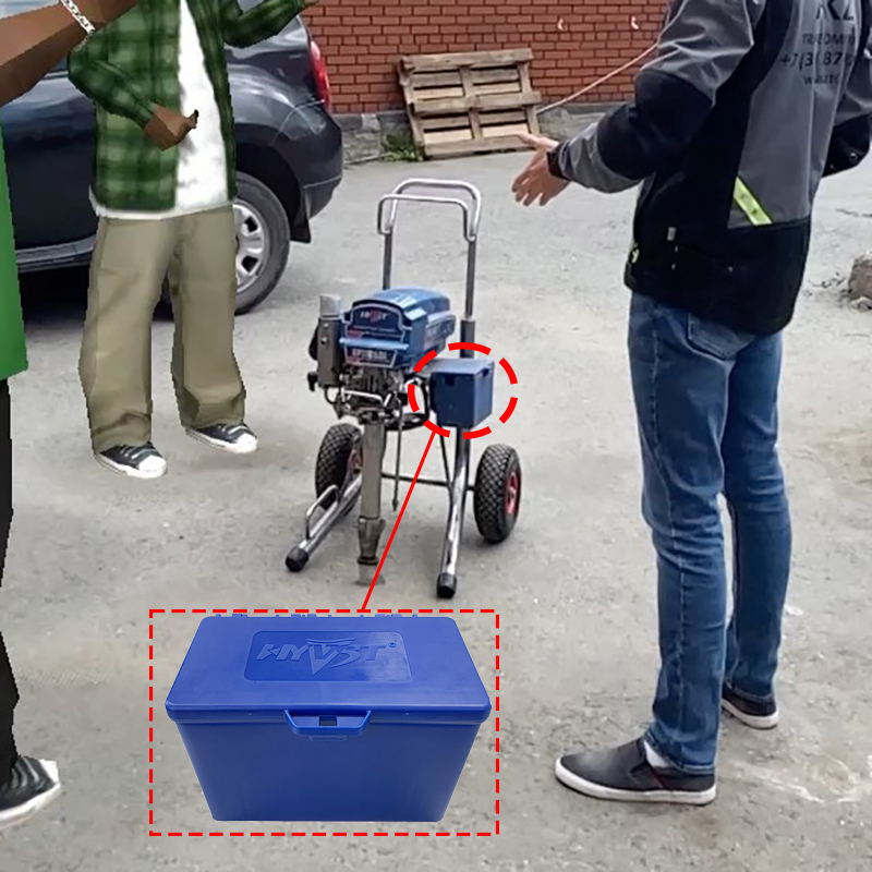 DROPSHIPPING HYVST กล่องเครื่องมือสําหรับ Airless Paint Sprayer เครื่องจิตรกรรมสีฟ้าสีดําสีมัลติฟังก์ชั่นกล่องเก็บ