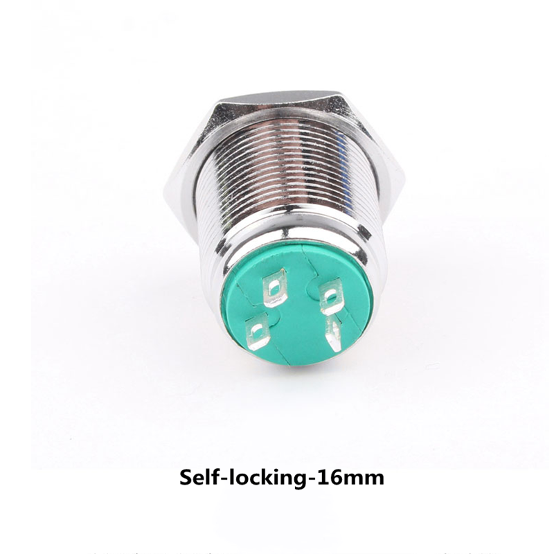 16Mm Tombol Tekan Logam Tahan Air Nikel Berlapis Kuningan Bulat Datar Beralih Menempel