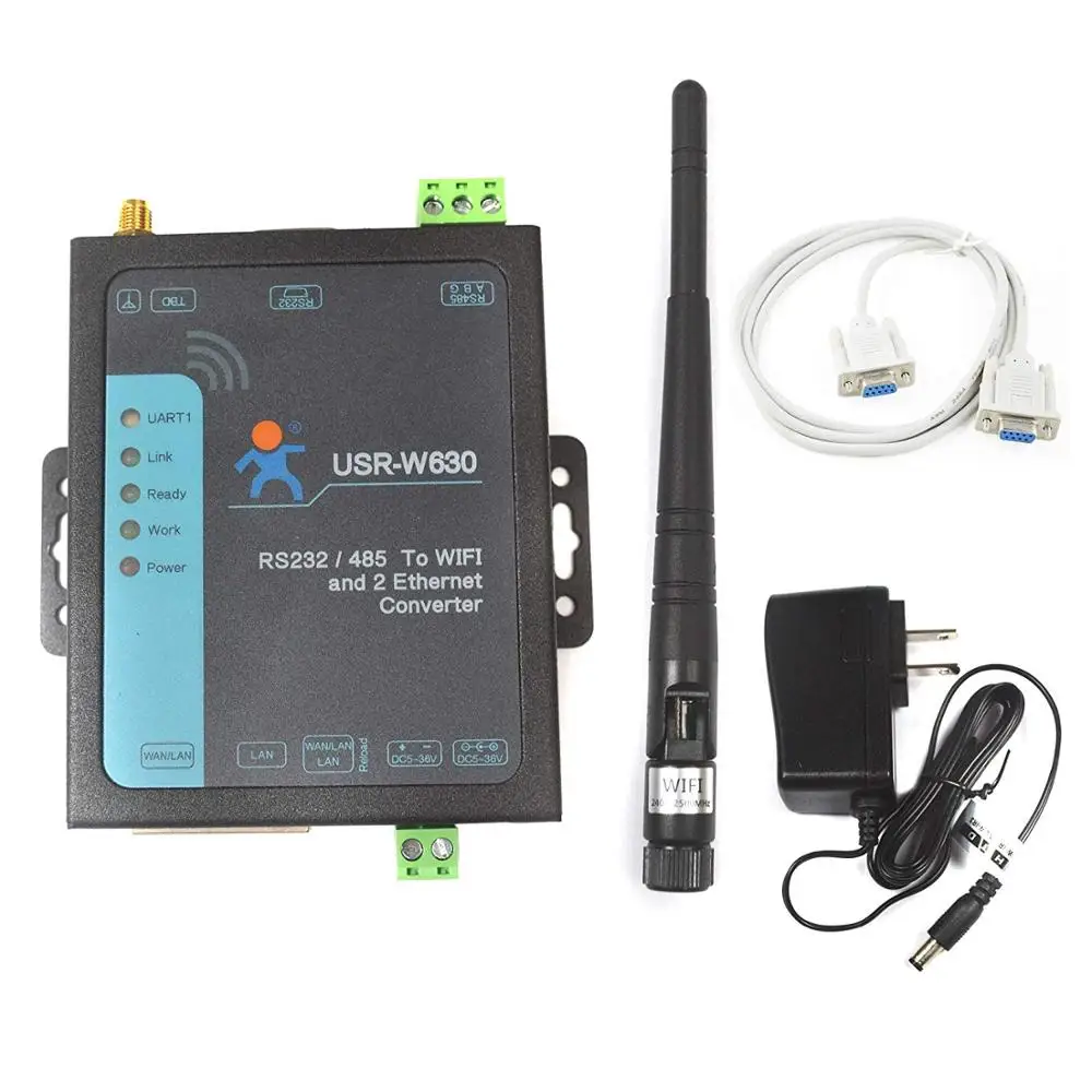 USR-W630 Ethernet Seriële RS232/ RS485 Naar Wifi Converter Server Modbus Rtu Om Modbus Tcp Met 2 RJ45