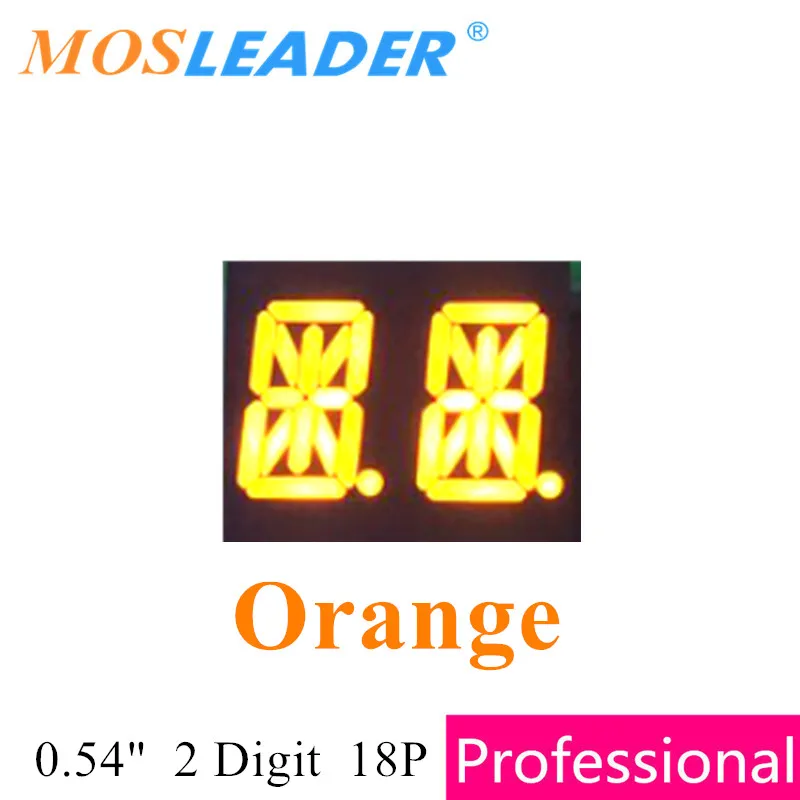 Mosleader 100 pz 0.54 "2 Cifre 18 P DIP18 14 Segmenti lettera display Mi Display A LED Rosso Giallo Verde Arancione Blu Bianco 0.54 pollici